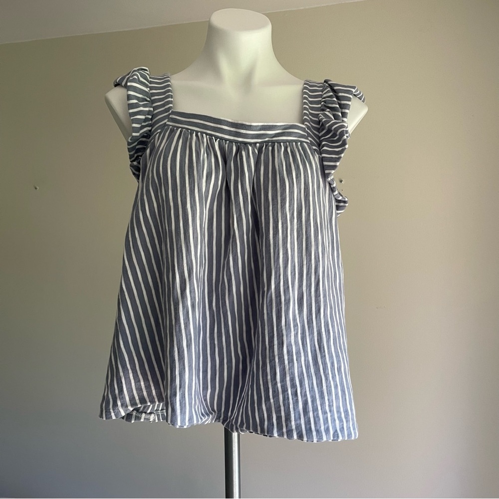 LC Lauren Conrad Blue and White Striped Top